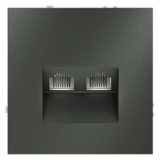 Изображение Розетка компьютерная встраиваемая VOLTUM S70 двойная RJ45+RJ45 кат.6 (титан)